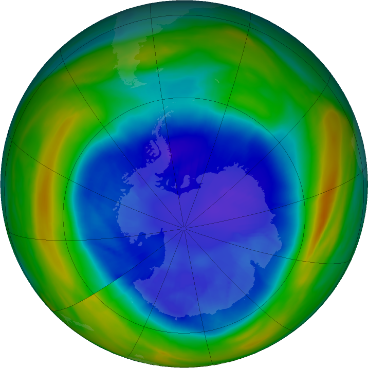 Antarctic ozone map for 06 September 2018